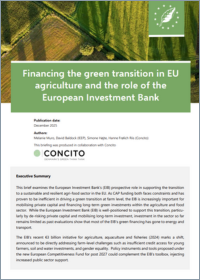 Financiamento da transição verde na agricultura da UE e o papel do Banco Europeu de Investimento