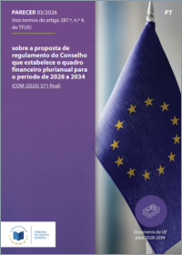 Parecer do TCE sobre a proposta de regulamento do Conselho que estabelece o QFP 2028- 2034